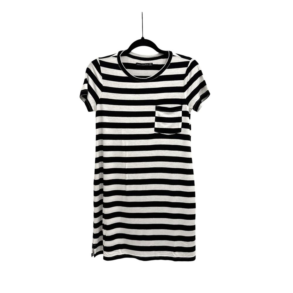 Abercrombie & Fitch Black White Striped Mini T-Shirt Dress Size Women's XS